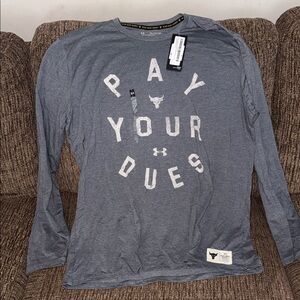 Under Armour Men's Long Sleeve 'Pay Your Dues' Graphic Shirt - Heather Gray